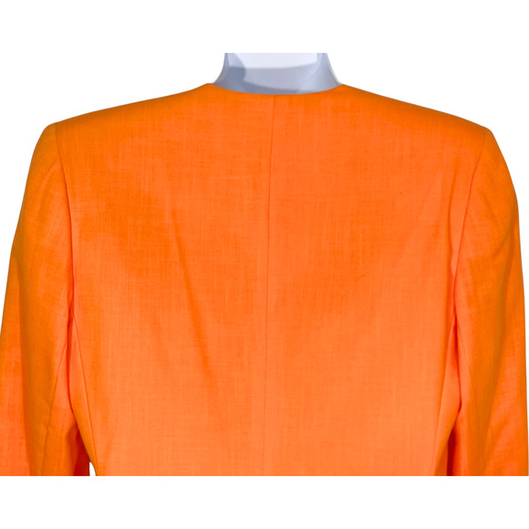 Vintage 90s Gilmor Sz 14 Boxy Suit Jacket Blazer Graphic Print Insert Orange New - Picture 8 of 11